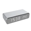 Digital clock wireless charger silver